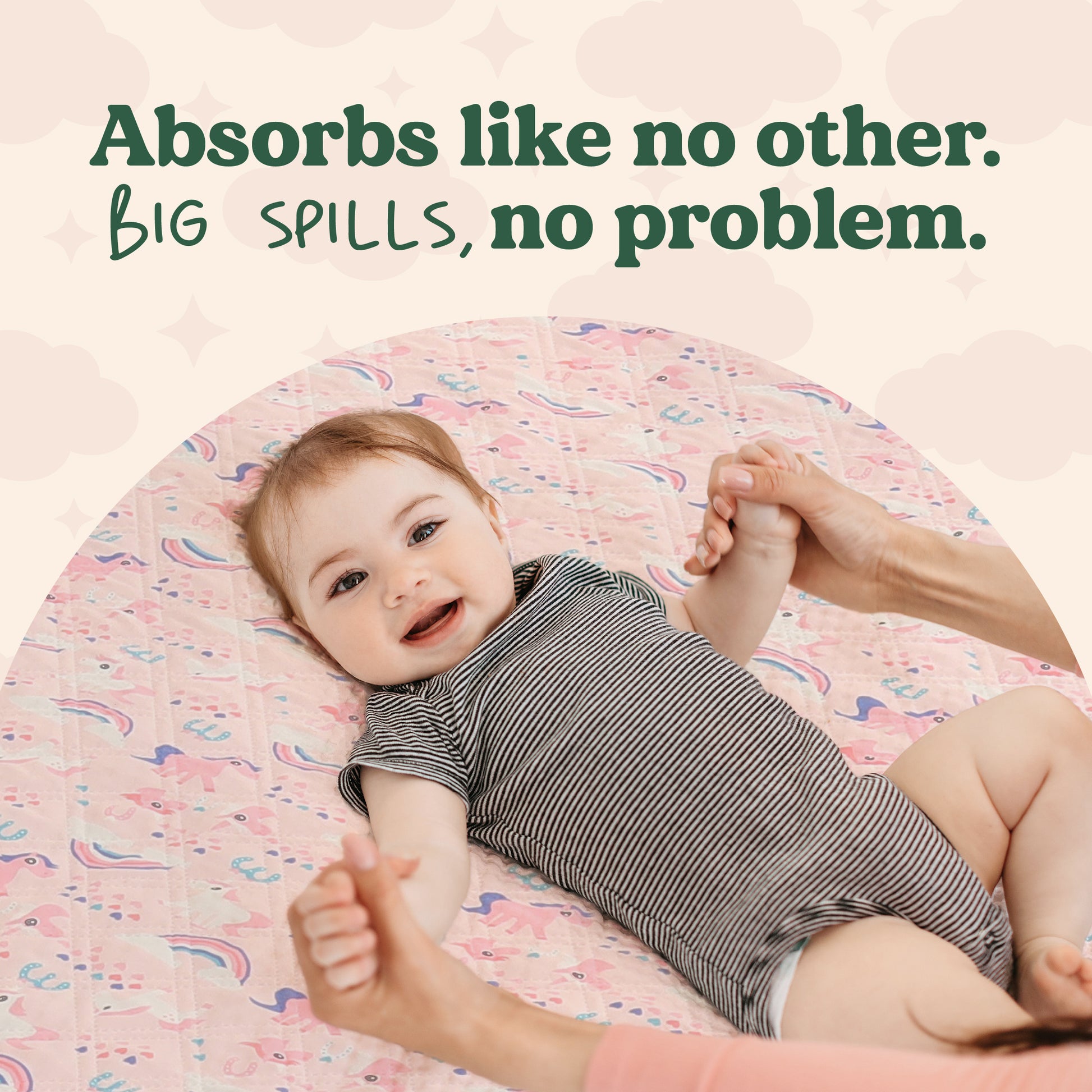 Rudie Baby leakproof bed guard lifestyle ad - protection that holds