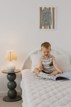Rudie Baby leakproof fitted sheet close-up detail - breathable waterproof layer, toddler bedding