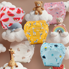 Rudie Baby toilet training pants all prints flat lay