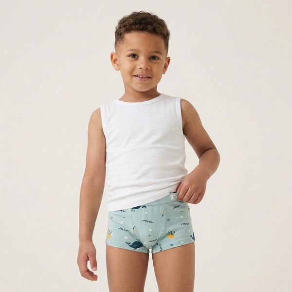 Rudie Baby toilet training underwear Australia - Whales print, organic bamboo, leakproof layer for toddlers