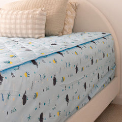 Rudie Baby leakproof fitted sheet alternate angle - toddler bed waterproof protection